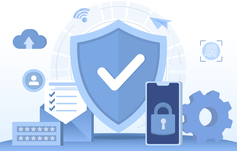 various computer security software icons